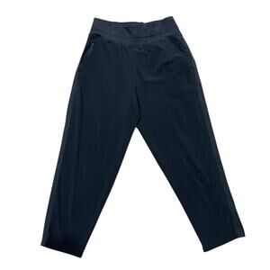 Athleta Nolita Slim Tapered Crop Pant Black Size 8 Tuxedo Stripe Pants